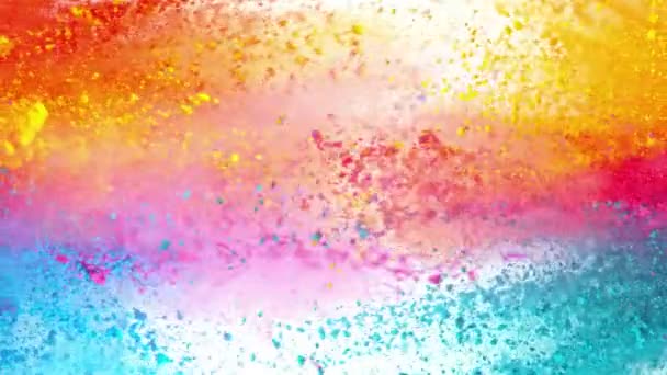 Super Slow Motion Shot Side Color Powder Explosion Isolated White — Stock Video