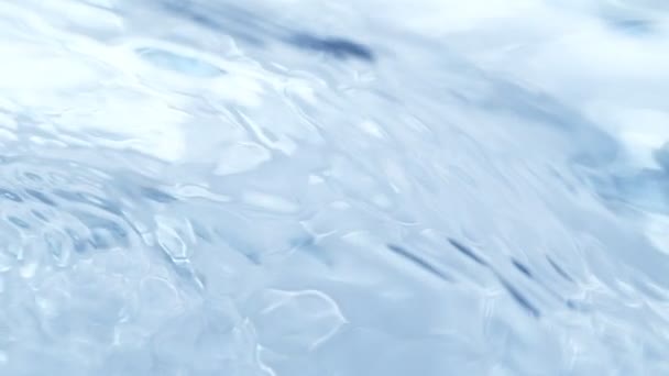 Super Slow Motion Abstract Shot Waving Blue Clear Water Background — Stok Video