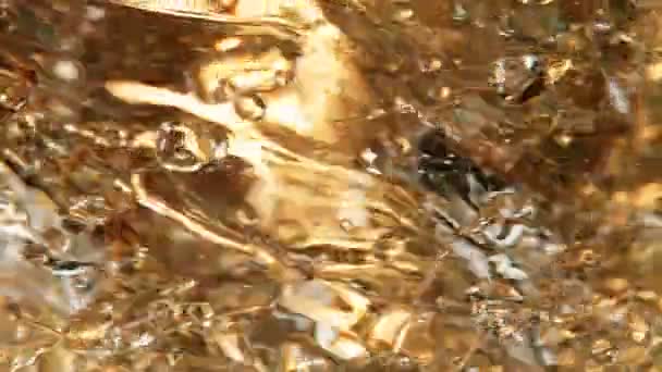 Super Slow Motion Detail Shot Golden Oil Whirl 1000Fps Dalam — Stok Video