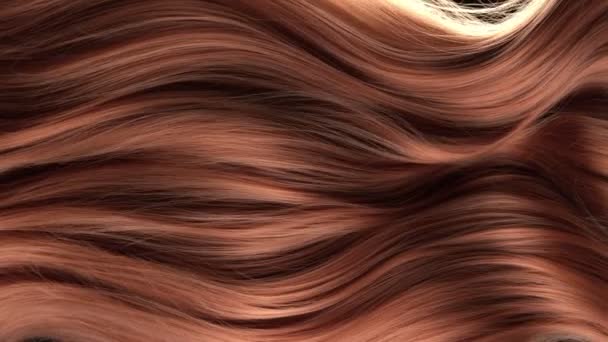 超级慢镜头旋转的棕色头发1000发 以4K高速电影摄影机拍摄 — 图库视频影像
