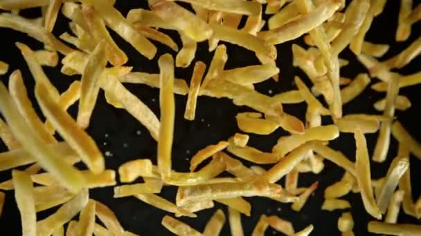 Süper Yavaş Patates Patates Çekimi Kameraya Doğru Uçuyor 1000Fps Siyahta — Stok video