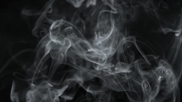 Super Slow Motion Shot Rising Smoke Háttér Izolált Fekete 1000Fps — Stock videók