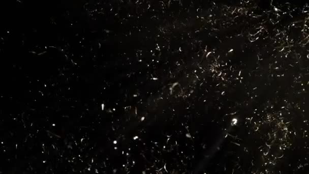 Super Slow Motion Shot Golden Glittering Confetti Arrière Plan 1000Ips — Video