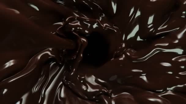 以1000 Fps的速度将融化的巧克力倒入漩涡的超级慢动作镜头 用4K高速电影摄影机拍摄 — 图库视频影像