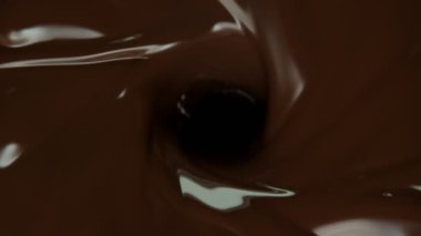 Çikolata Girdabının Süper Yavaş Çekimi 1000 fps 'de. 4K 'da Yüksek Hız Sinema Kamerası ile Çekildi.