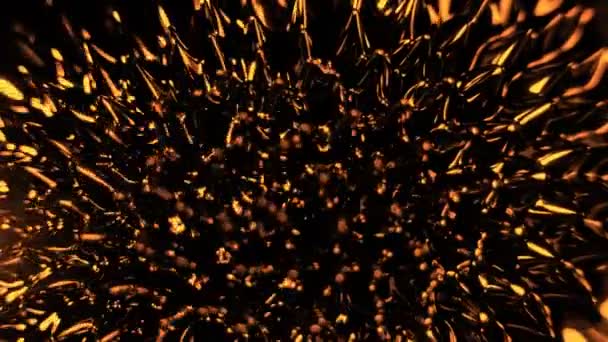 Super Slow Motion Macro Shot Της Μαγνητικής Golden Liquid Ferrofluid — Αρχείο Βίντεο