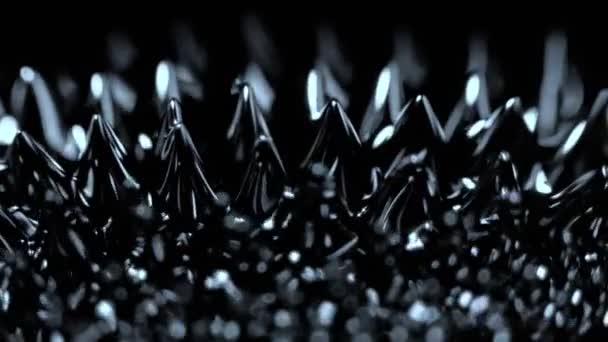 Super Pomalý Pohyb Makro Shot Magnetic Liquid Ferrofluid Motion Při — Stock video