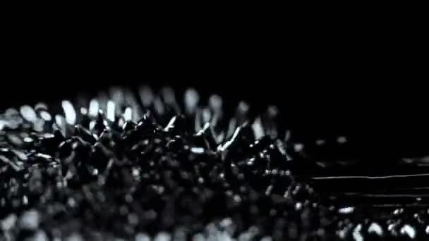 Super Slow Motion Makro Shot Von Magnetic Liquid Ferrofluid Motion — Stockvideo