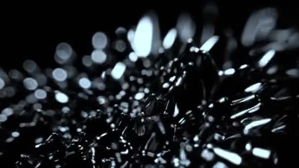 Super Slow Motion Macro Shot Magnetic Liquid Ferrofluid Liikkeessä 1000Fps — kuvapankkivideo