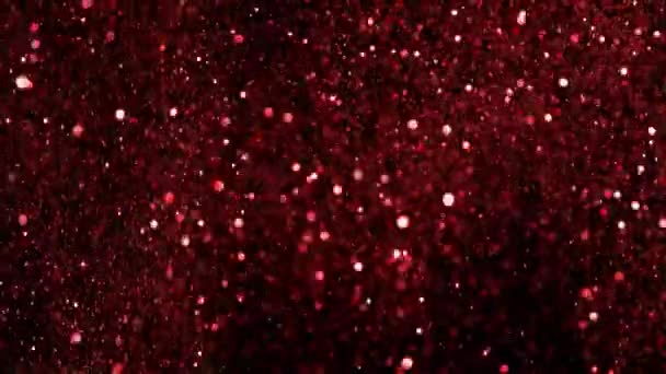 Červený Třpyt Exploze Super Pomalém Filmu Střílel Vysokou Rychlostí Filmové — Stock video