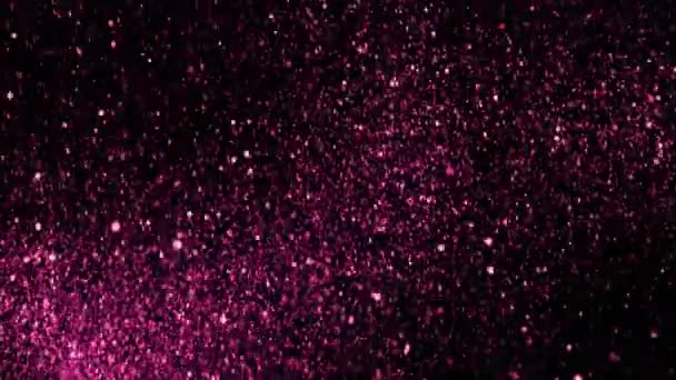 Růžové Třpytky Pozadí Super Pomalý Pohyb Při 1000Fps Snímek Vysokorychlostní — Stock video