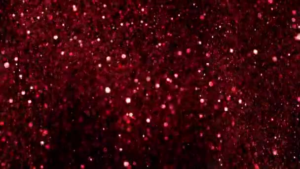 Explosion Paillettes Rouges Super Ralenti Filmé Avec Caméra Cinéma Grande — Video