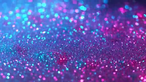 Super Slow Motion Shot Neon Glitter Background Στις 1000Fps Γυρίστηκε — Αρχείο Βίντεο