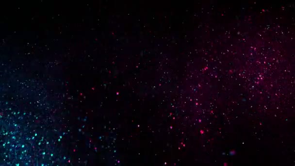Super Pomalý Pohyb Záběr Neonových Třpytek Pozadí Při 1000Fps Shooted — Stock video
