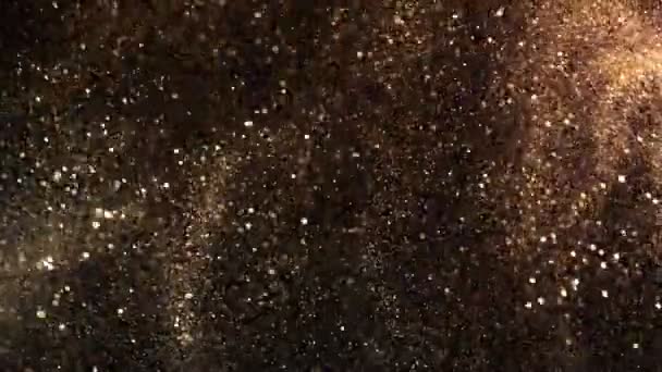 Golden Glitter Background Super Slow Motion 1000Fps Snímek Vysokorychlostní Kamerou — Stock video