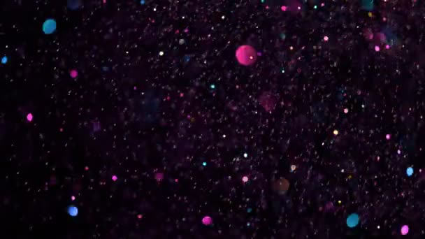 Färgade Glitter Bakgrund Super Slow Motion 1000Fps Skjuten Med Höghastighetsfilm — Stockvideo