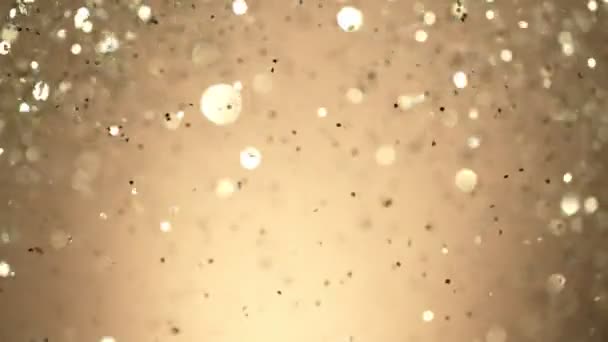 Golden Glitter Background Super Slow Motion 1000Fps Snímek Vysokorychlostní Kamerou — Stock video
