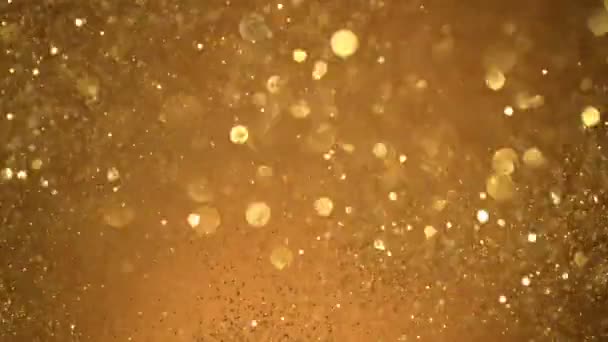 Fundo Brilho Dourado Movimento Super Lento 1000Fps Filmado Com Câmera — Vídeo de Stock