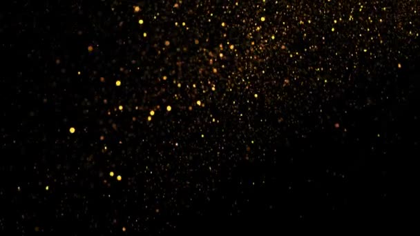Sfondo Glitter Dorato Super Slow Motion Girato Con Cinepresa Alta — Video Stock