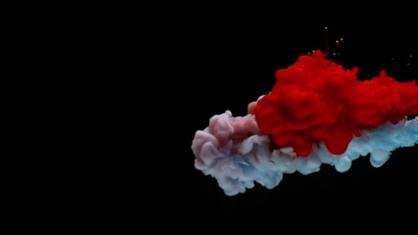 Супер Медленный Снимок Цветных Чернил Воде Съемка Высокой Скоростью Камеры — стоковое видео
