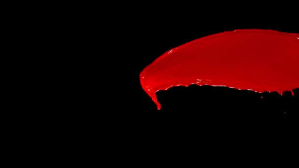 Super Slow Motion Shot Der Roten Farbe Splash Bei 1000Fps — Stockvideo