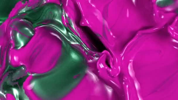 Super Slow Motion Shot Από Πράσινο Και Ροζ Μεταλλικό Φόντο — Αρχείο Βίντεο