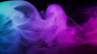 Slow Motion shot of Modern Neon Smoke Abstract Background, 1000fps 'de. 4K Çözünürlükte Yüksek Hız Sinema Kamerası ile Çekim.