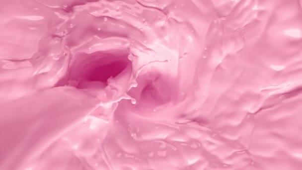 Супер Повільний Рух Подача Рожевого Молока Wortex Швидкістю 1000 Кадрів — стокове відео