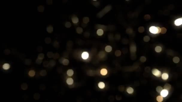 Super Slow Motion Shot Golden Glittering Bokeh Particles Inglês Filmado — Vídeo de Stock