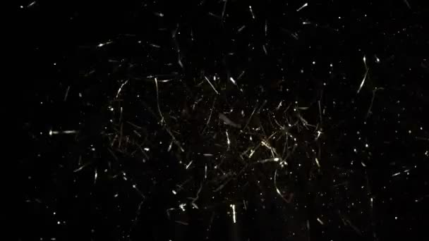 Super Slow Motion Shot Του Golden Glittering Confetti Background Στα — Αρχείο Βίντεο