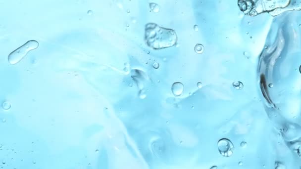 Super Slow Motion Shot Flowing Blue Viscous Transparent Liquid 1000Fps — Stock Video