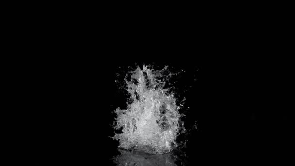 Super Slow Motion Shot Real Water Splash Explosion Surface Izolowane — Wideo stockowe