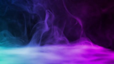 Slow Motion shot of Modern Neon Smoke Abstract Background, 1000fps 'de. 4K Çözünürlükte Yüksek Hız Sinema Kamerası ile Çekim.
