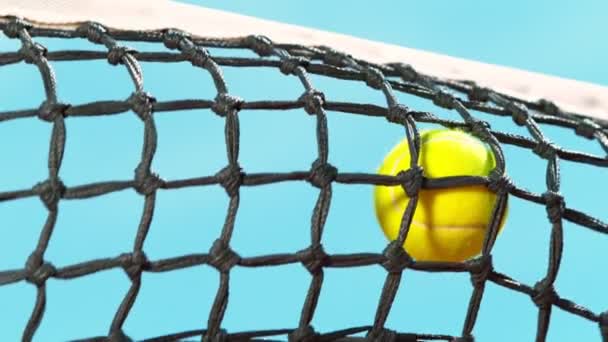 Super Ralenti Prise Vue Balle Tennis Frapper Filet 1000Fps Filmé — Video