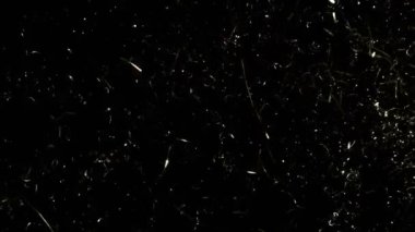 Süper Yavaş Çekim Altın Işıldayan Konfeti Arkaplanı 1000fps. 4K Çözünürlükte Yüksek Hız Sinema Kamerası ile Çekim.