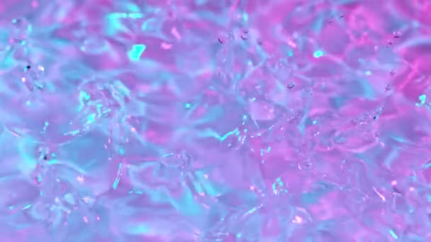 Super Slow Motion Abstrakt Skott Stänk Neon Vatten 1000 Fps — Stockvideo