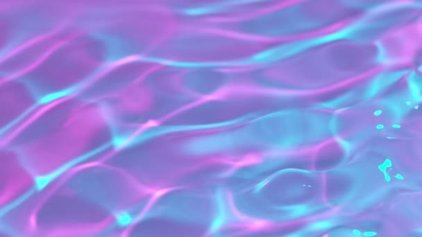 Super Slow Motion Abstract Shot Rippling Neon Water Surface 1000Fps — Stock Video