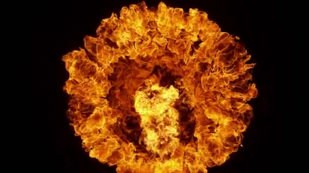 Super Slow Motion Shot Fire Explosion Black Wall 1000Fps Filmed — Stock Video