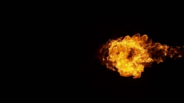 Super Slow Motion Shot Fire Explosion Black Wall 1000Fps Inglés — Vídeo de stock