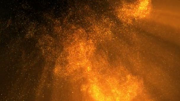 Altın Işıldayan Atmosferik Parçacık Arkaplanının Süper Yavaş Çekimi 1000 Fps — Stok video