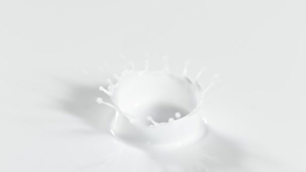 Super Slow Motion Detail Shot Fresh Milk Drop Скоростью 1000 — стоковое видео