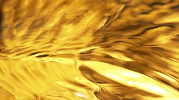 Super Slow Motion Shot Waving Golden Liquid Luxury Background Inglês — Vídeo de Stock