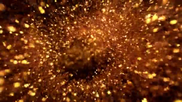 Super Slow Motion Shot Golden Glittering Particle Background 1000 Fps — Vídeos de Stock