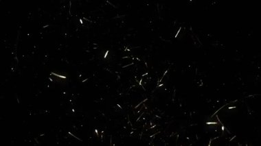 Süper Yavaş Çekim Altın Işıldayan Konfeti Arkaplanı 1000fps. 4K Çözünürlükte Yüksek Hız Sinema Kamerası ile Çekim.