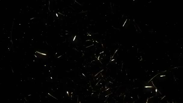 Super Slow Motion Shot Golden Glittering Confetti Background Inglês Filmado — Vídeo de Stock
