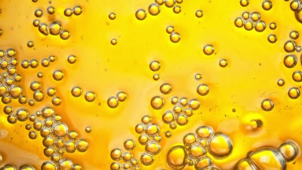 Super Slow Motion Shot Dari Golden Oil Bubble Background 1000Fps — Stok Video