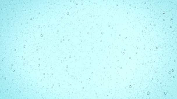 Super Slow Motion Shot Increasing Water Droplets Light Blue Glass — Video Stock