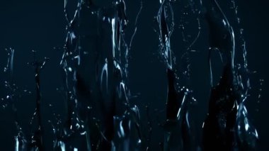 Süper Yavaş Çekim Parlak Koyu Mavi Boya Flapı 1000 fp 'de. 4K 'da Yüksek Hız Sinema Kamerası ile çekildi..