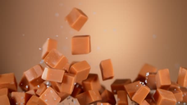 Super Slow Motion Shot Salted Caramel Explosion 1000Fps Filmado Con — Vídeo de stock