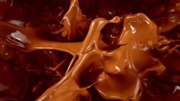 Super Slow Motion Shot Splashing Caramelo Fundido 1000 Fps Filmado — Vídeos de Stock